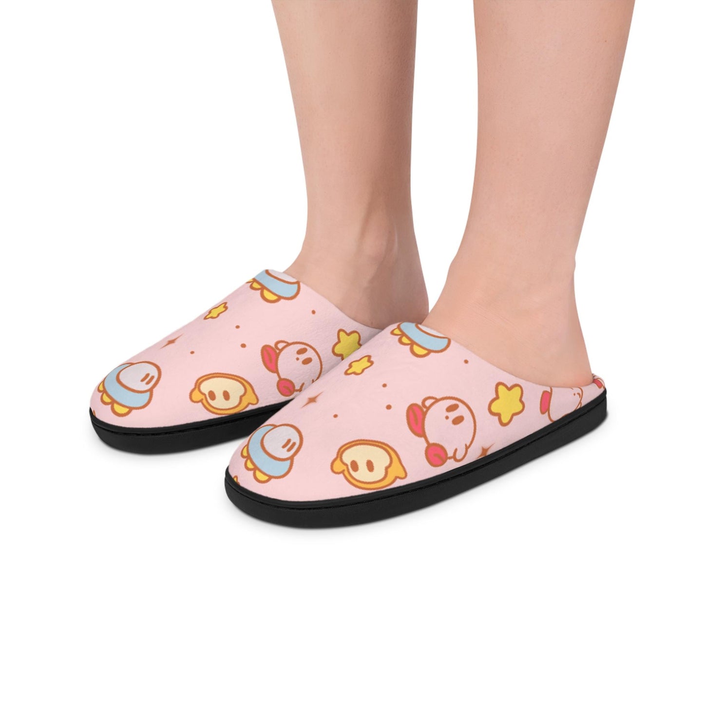 Cute Kirby Gamer, Men's Indoor Slippers