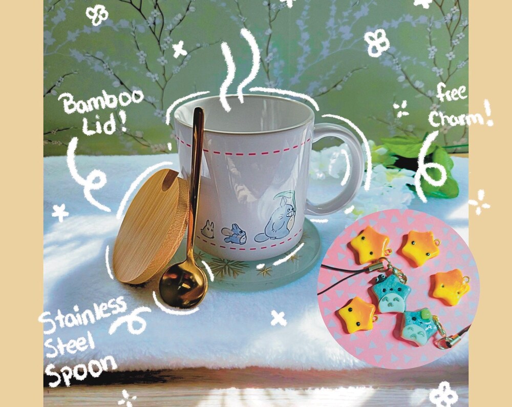 Ghibli Inspired Mug w/Bamboo