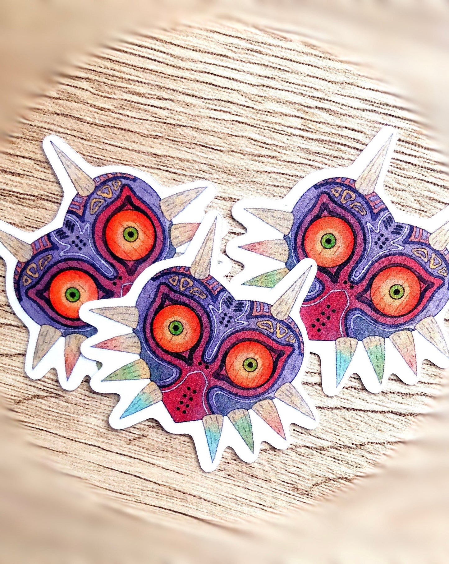 Watercolor majoras mask sticker