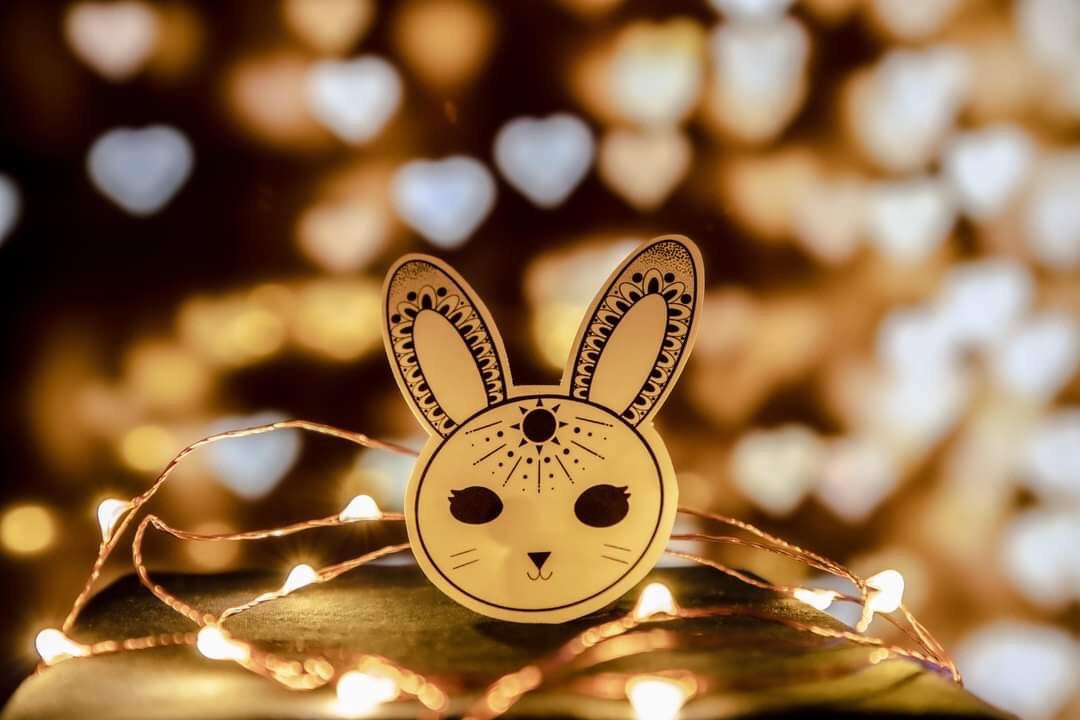 Patterned Sun Rabbit Sticker