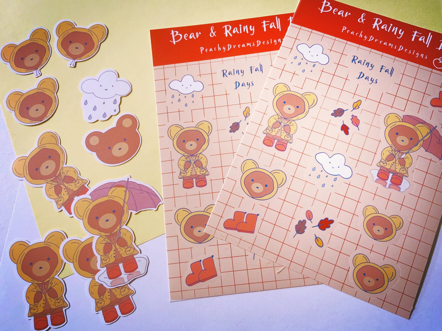 Bear & Rainy Fall Days sticker sheets