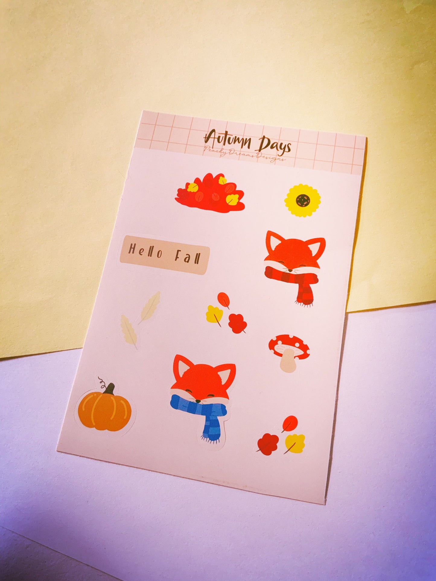 Autumn days fox sticker sheet