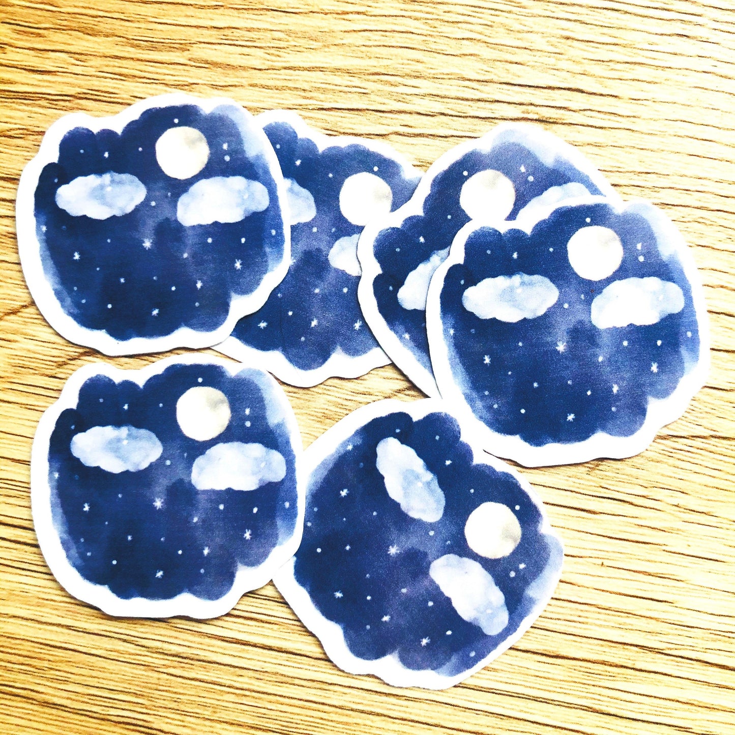 Night sky watercolor stickers