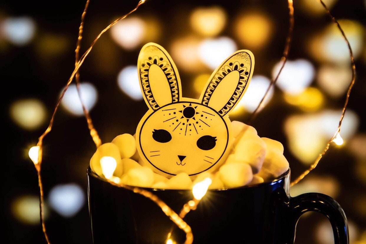 Patterned Sun Rabbit Sticker