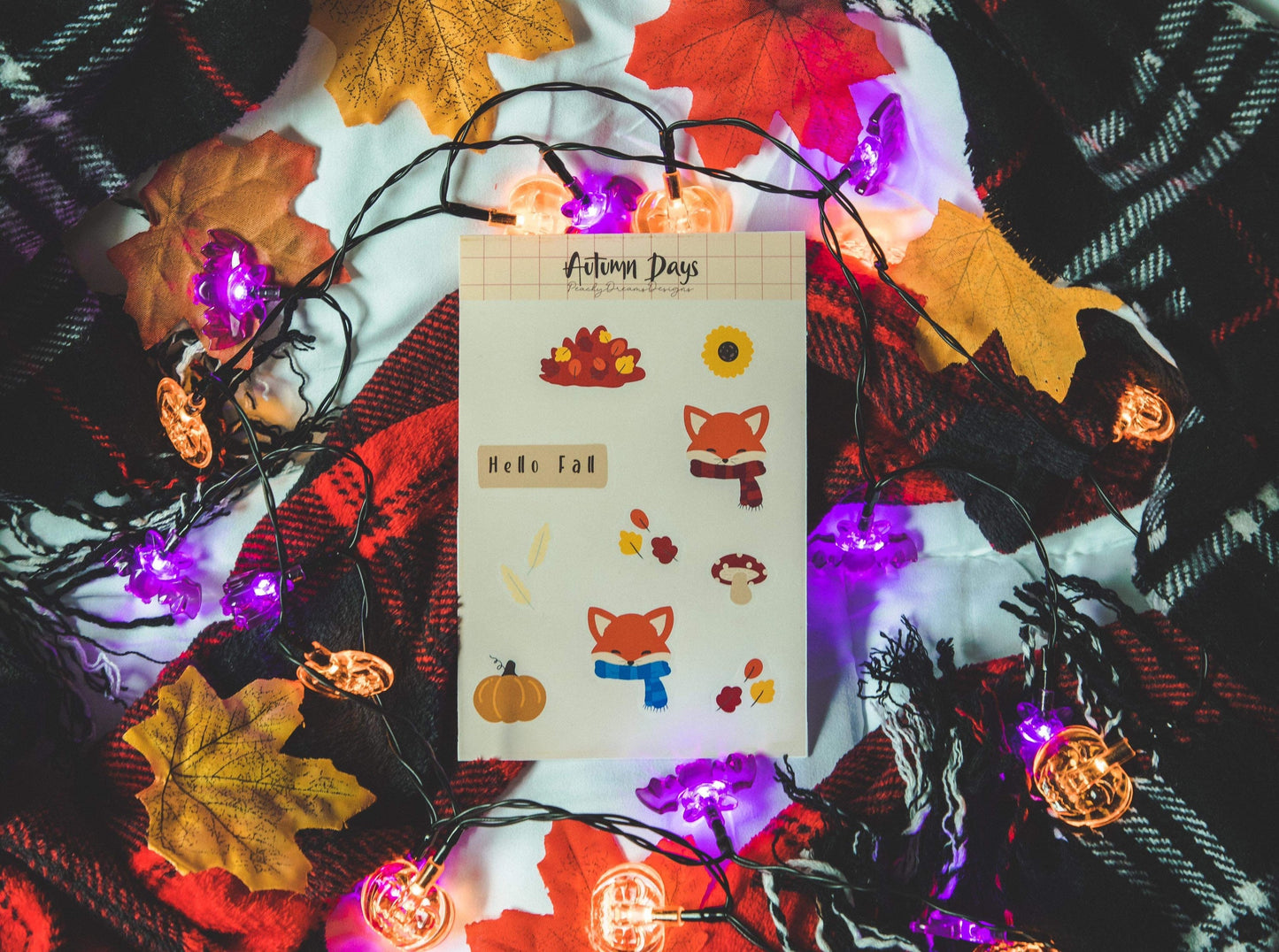 Autumn days fox sticker sheet