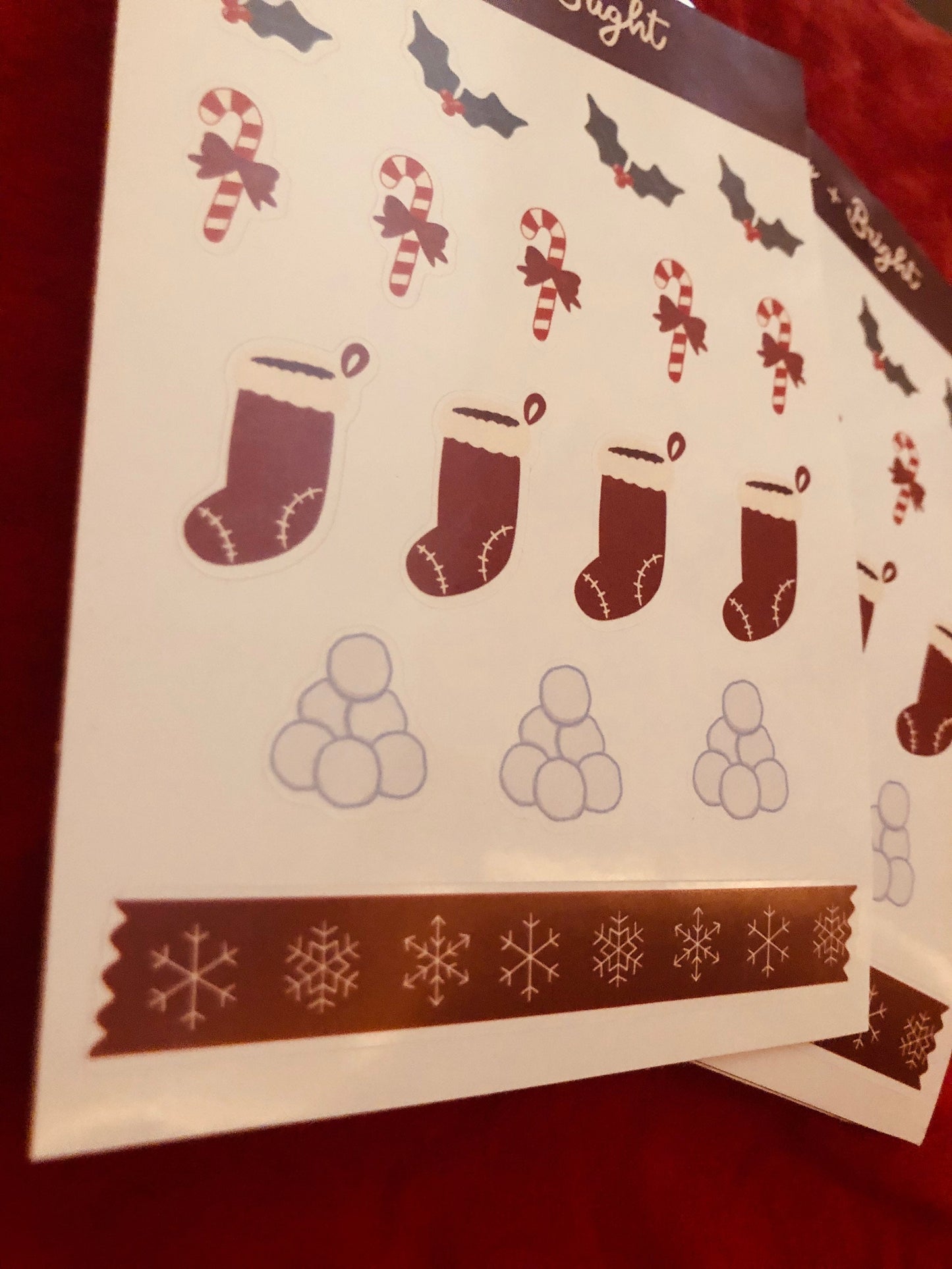 Merry + Bright Christmas Planner Sticker Sheet