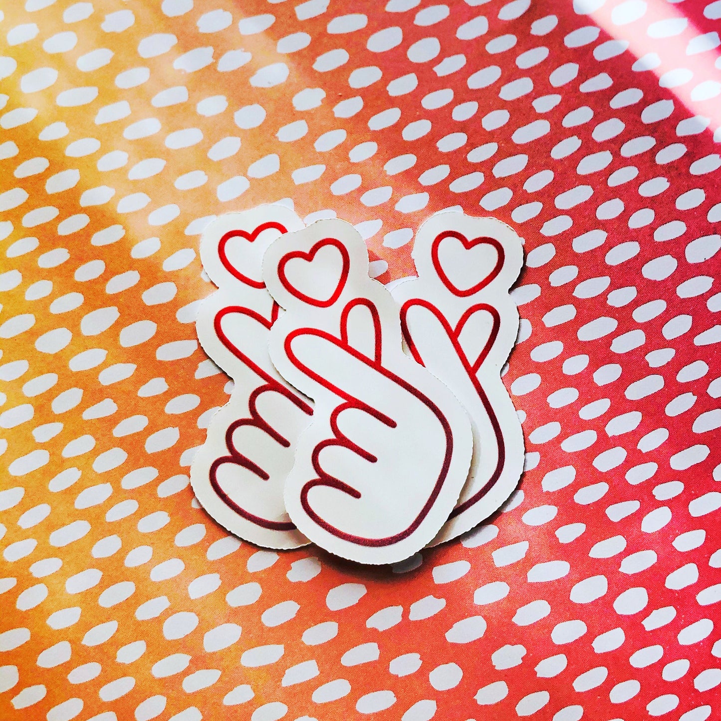 K Pop Finger Heart Sticker