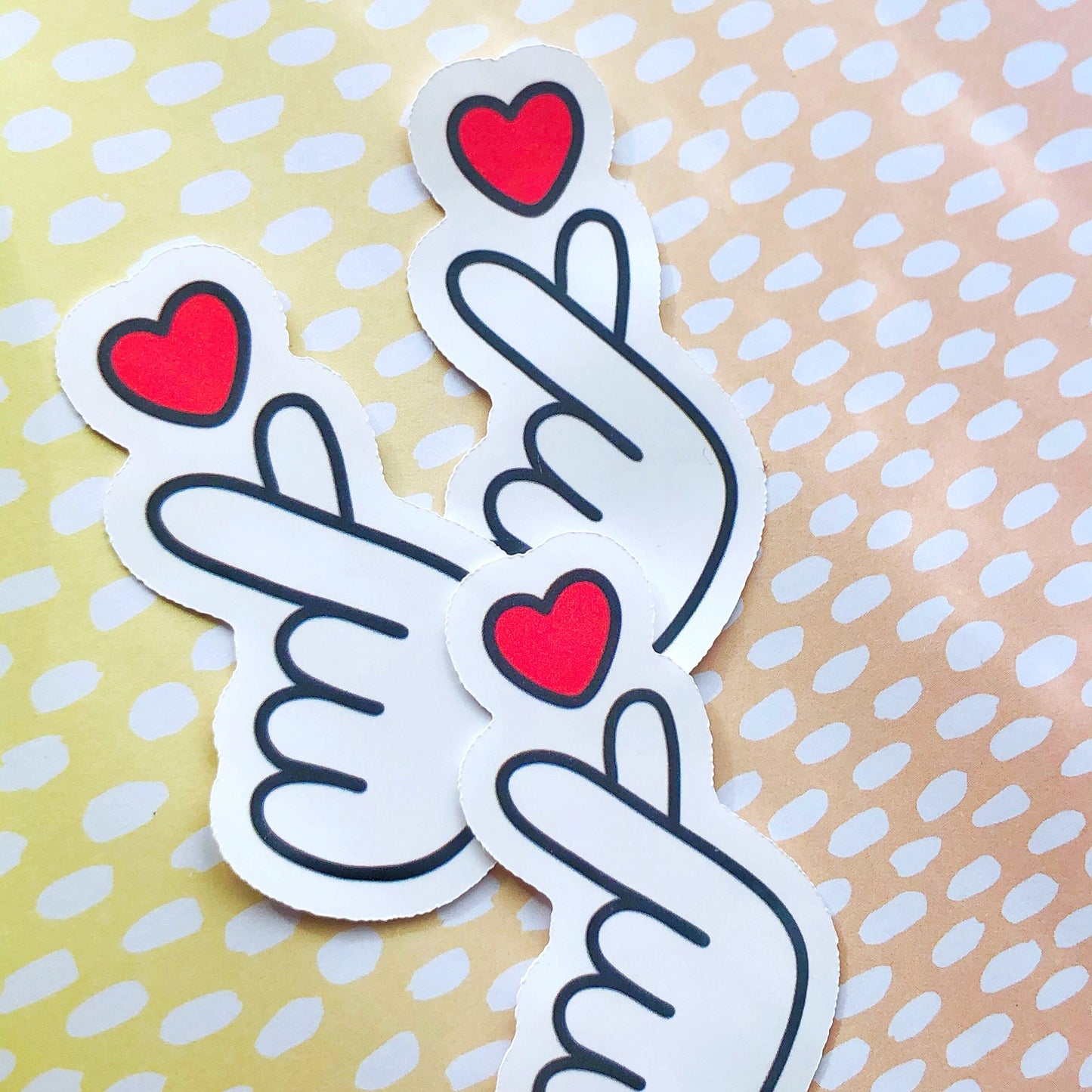 K Pop Finger Heart Sticker