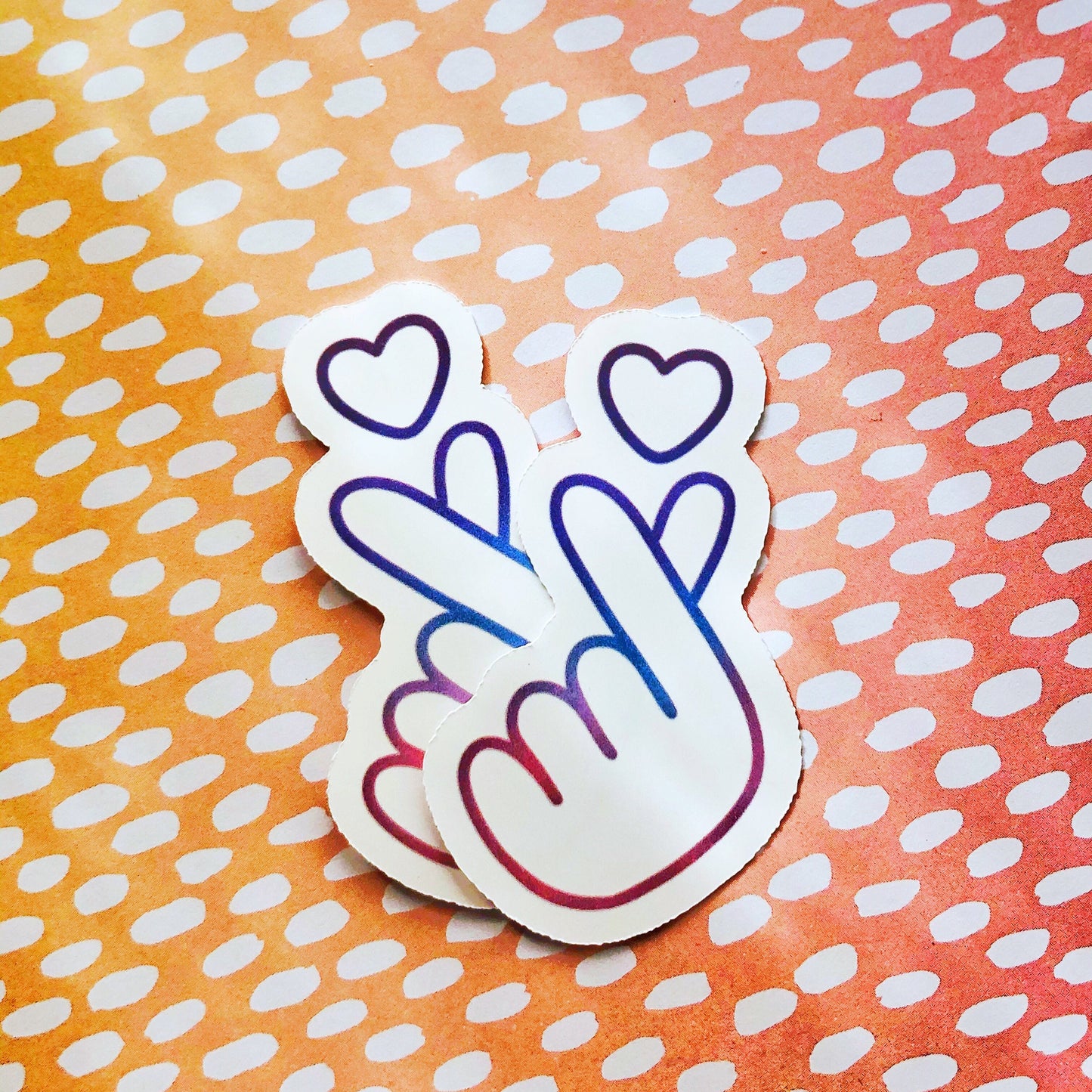 K Pop Finger Heart Sticker