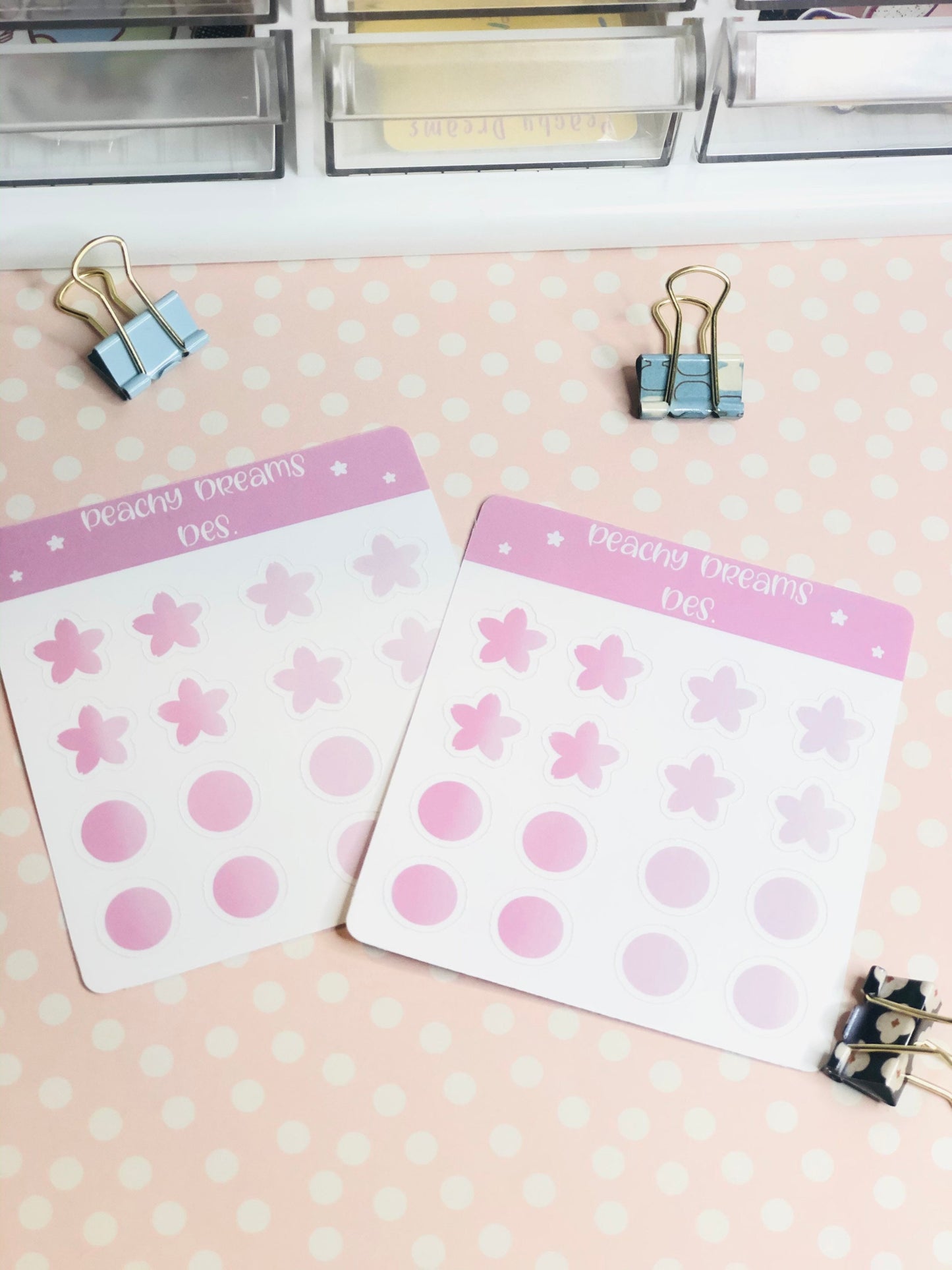 Cherry Blossom Ombré Bullet Journal Sticker Sheet