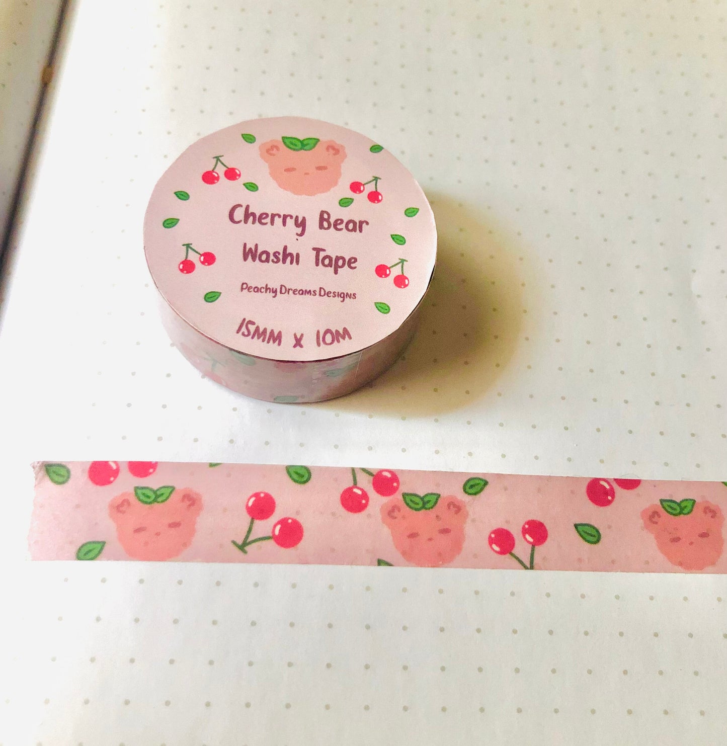 Kawaii Cherry Bear Washi Tape