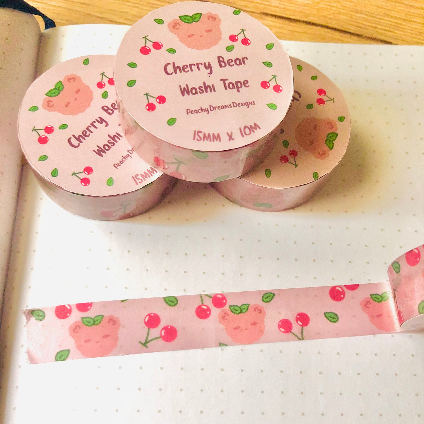 Kawaii Cherry Bear Washi Tape