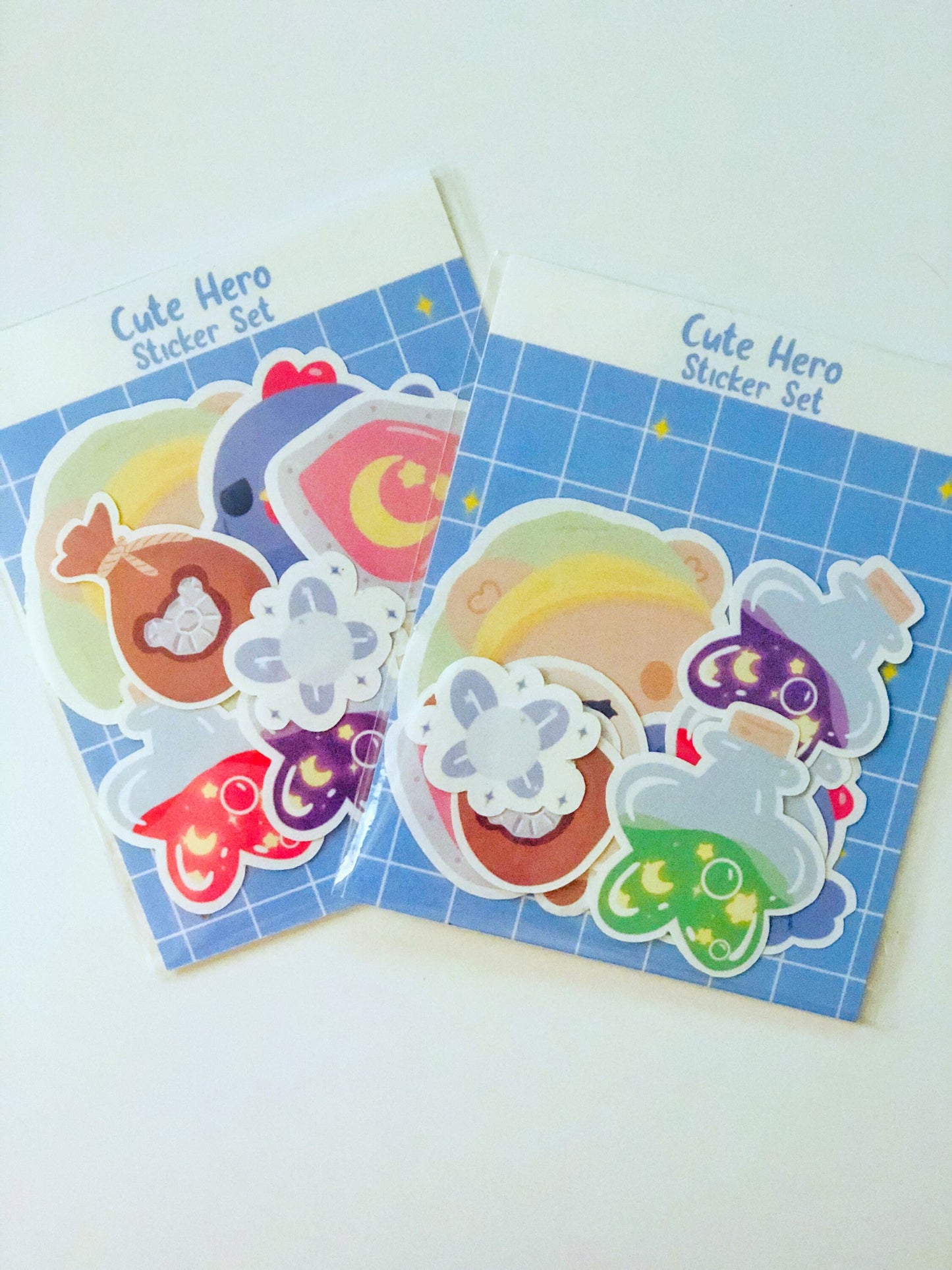 Cute Hero Sticker Set, Kawaii, Gamer