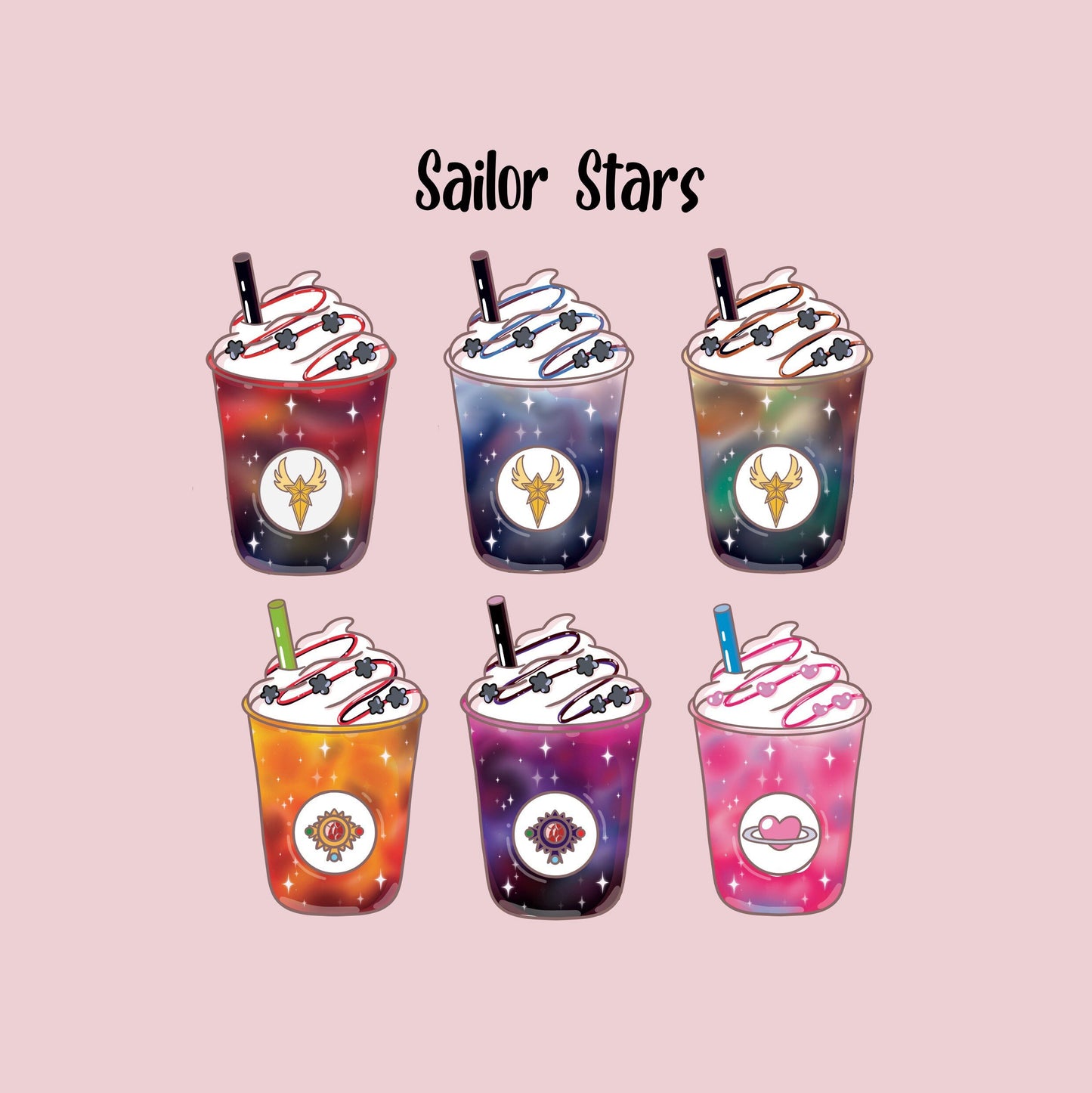 SM Anime Frappe Sticker Set