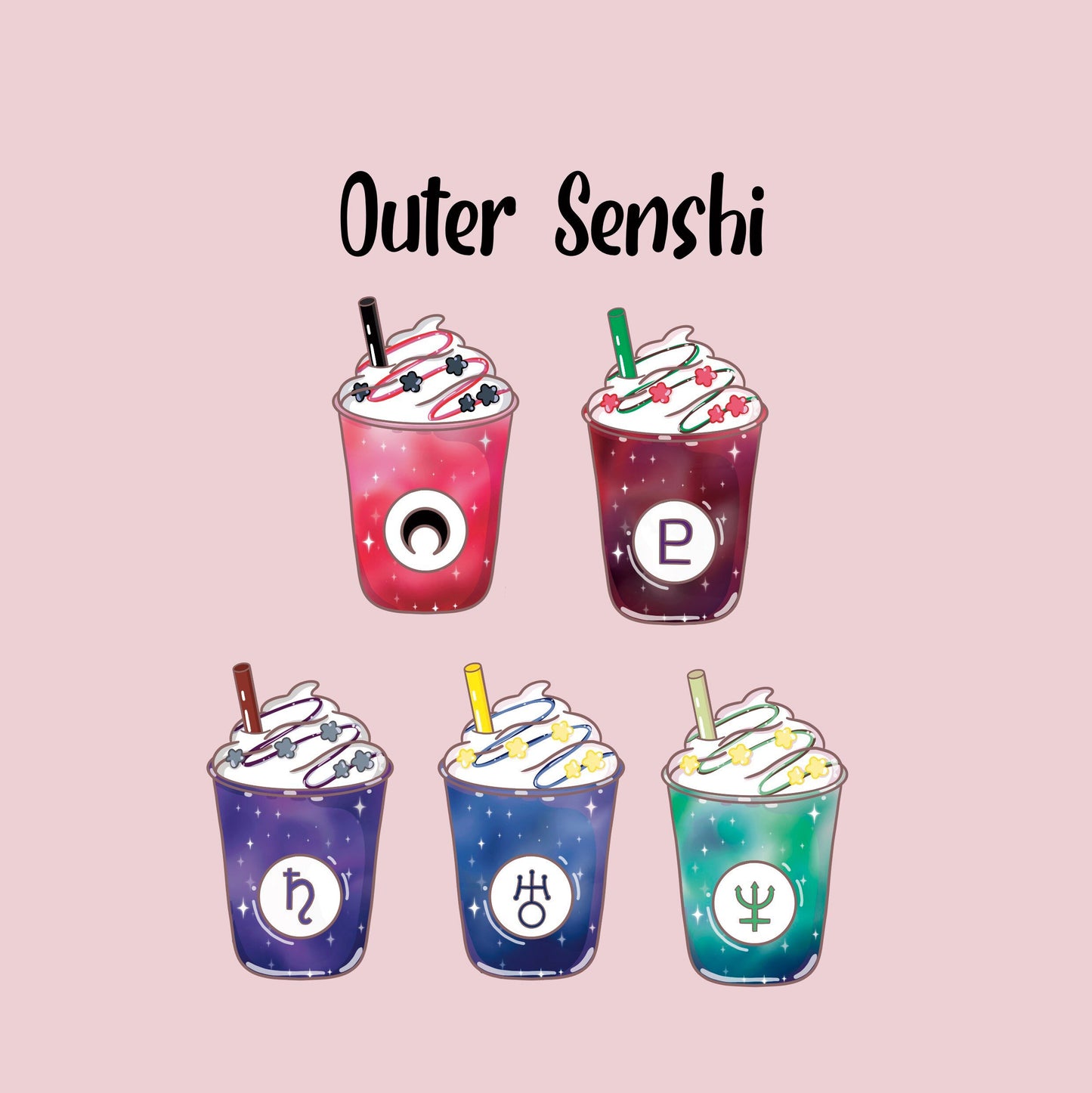 SM Anime Frappe Sticker Set