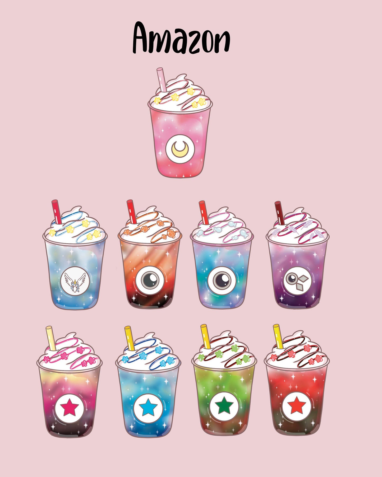 SM Anime Frappe Sticker Set