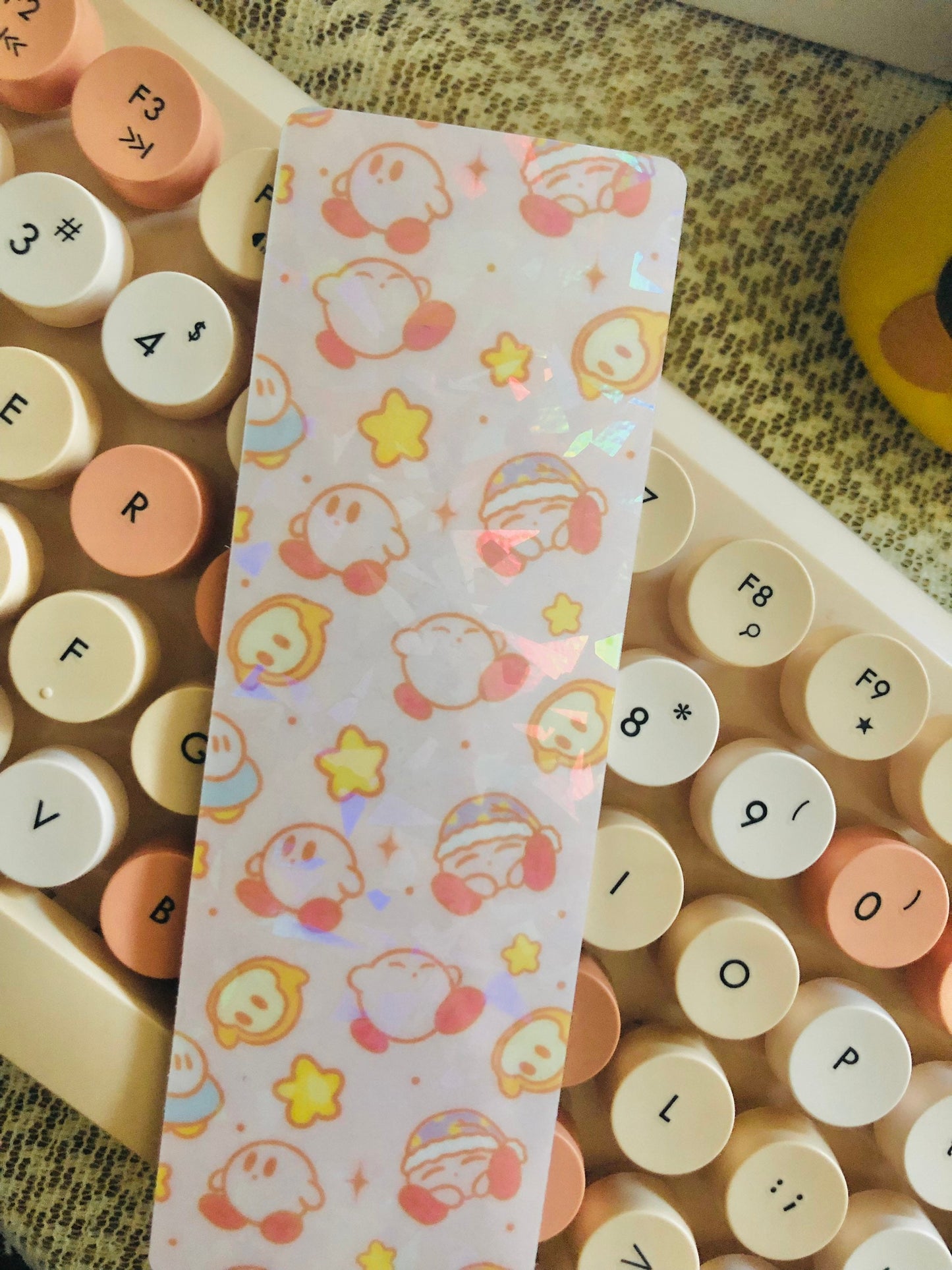 Cute Kirby Bookmarks- Laminated Bookmark-Gaming Bookmarks-Poyo