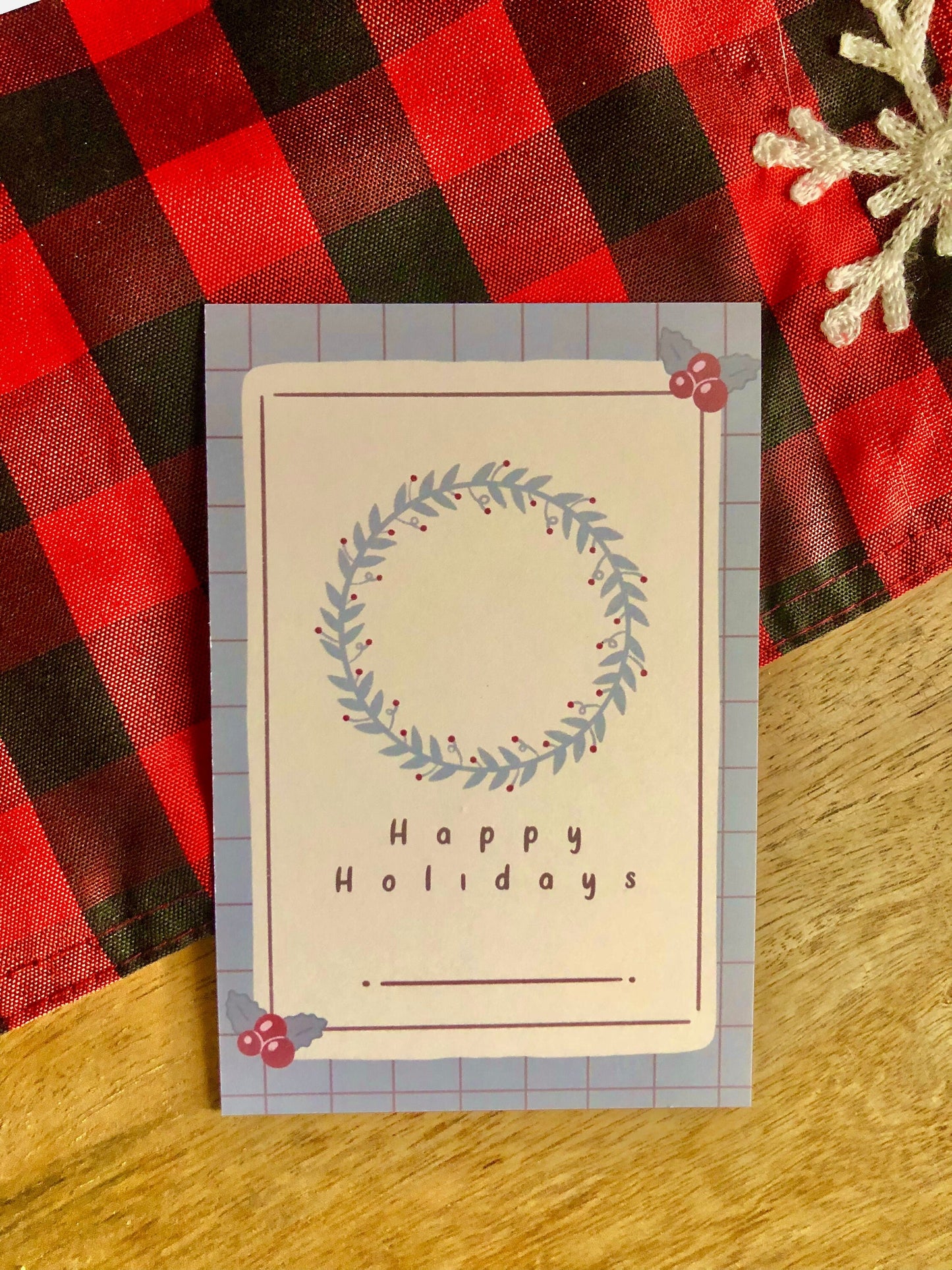 Happy Holidays Postcard & Mini Print 4x6
