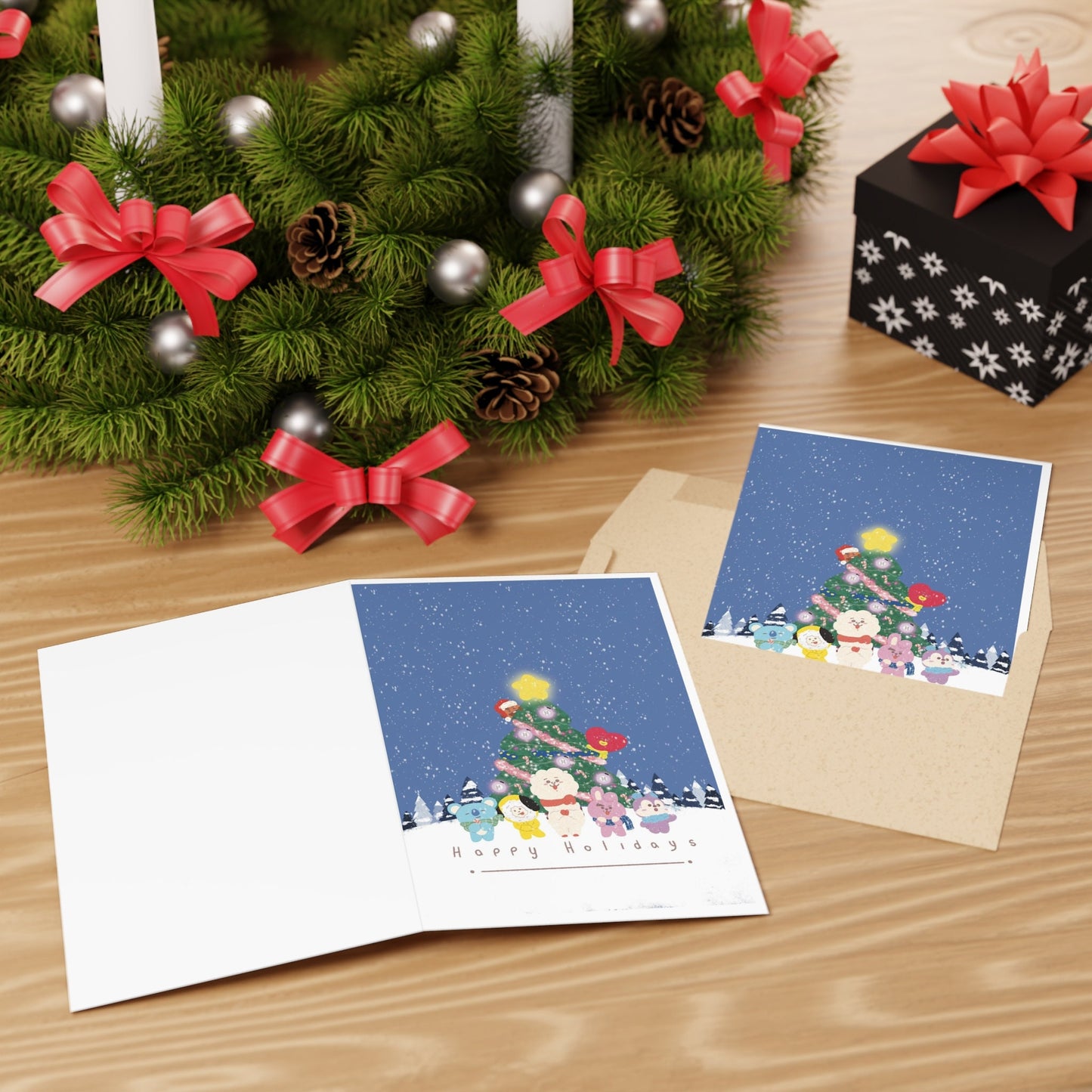 Happy Holidays BT21 Christmas Card