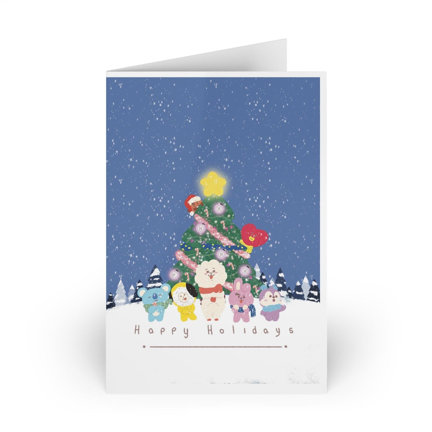Happy Holidays BT21 Christmas Card