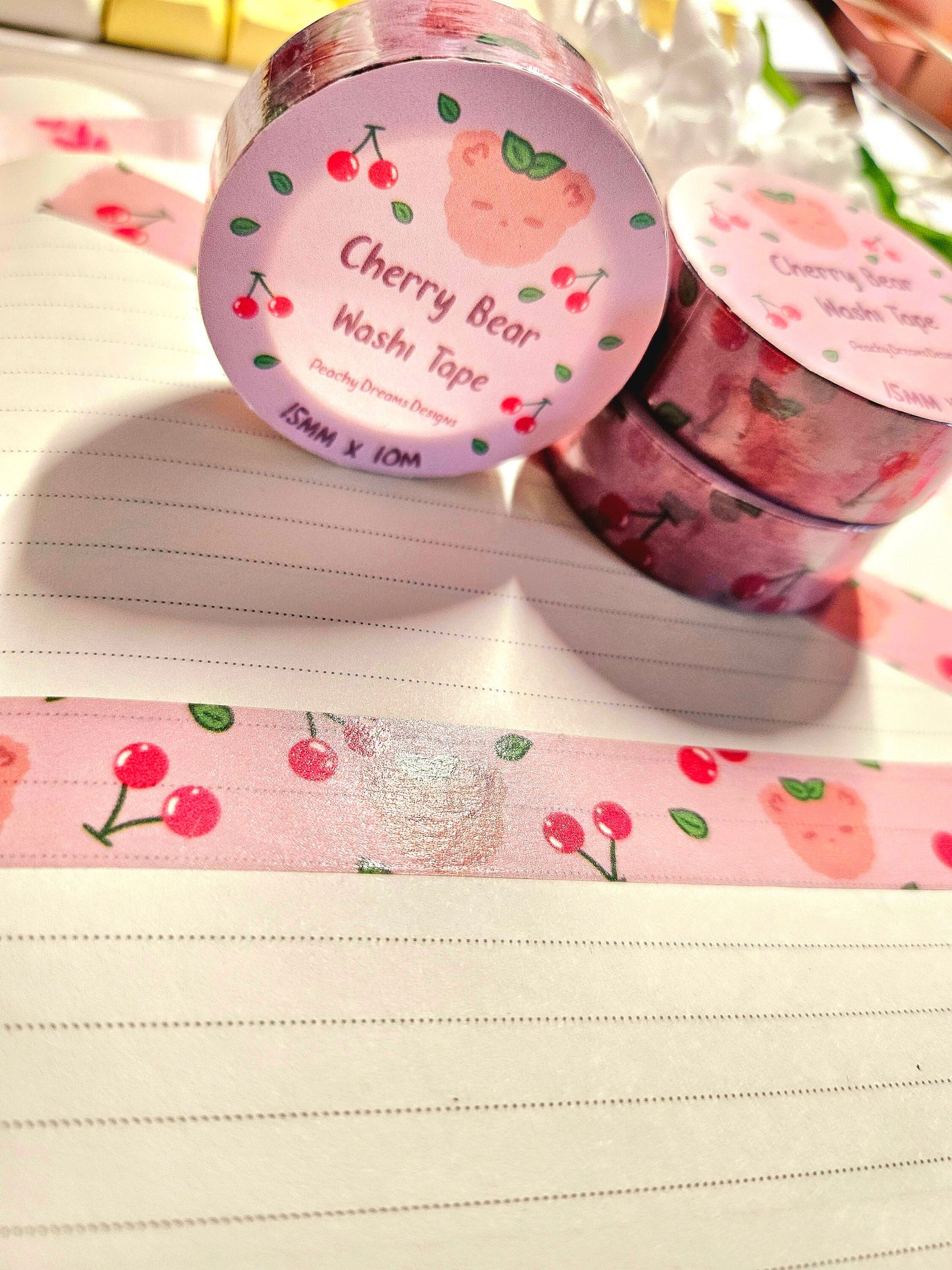 Kawaii Cherry Bear Washi Tape