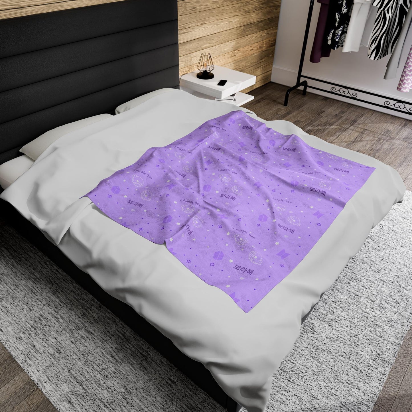 BTS Purple You Velveteen Plush Blanket