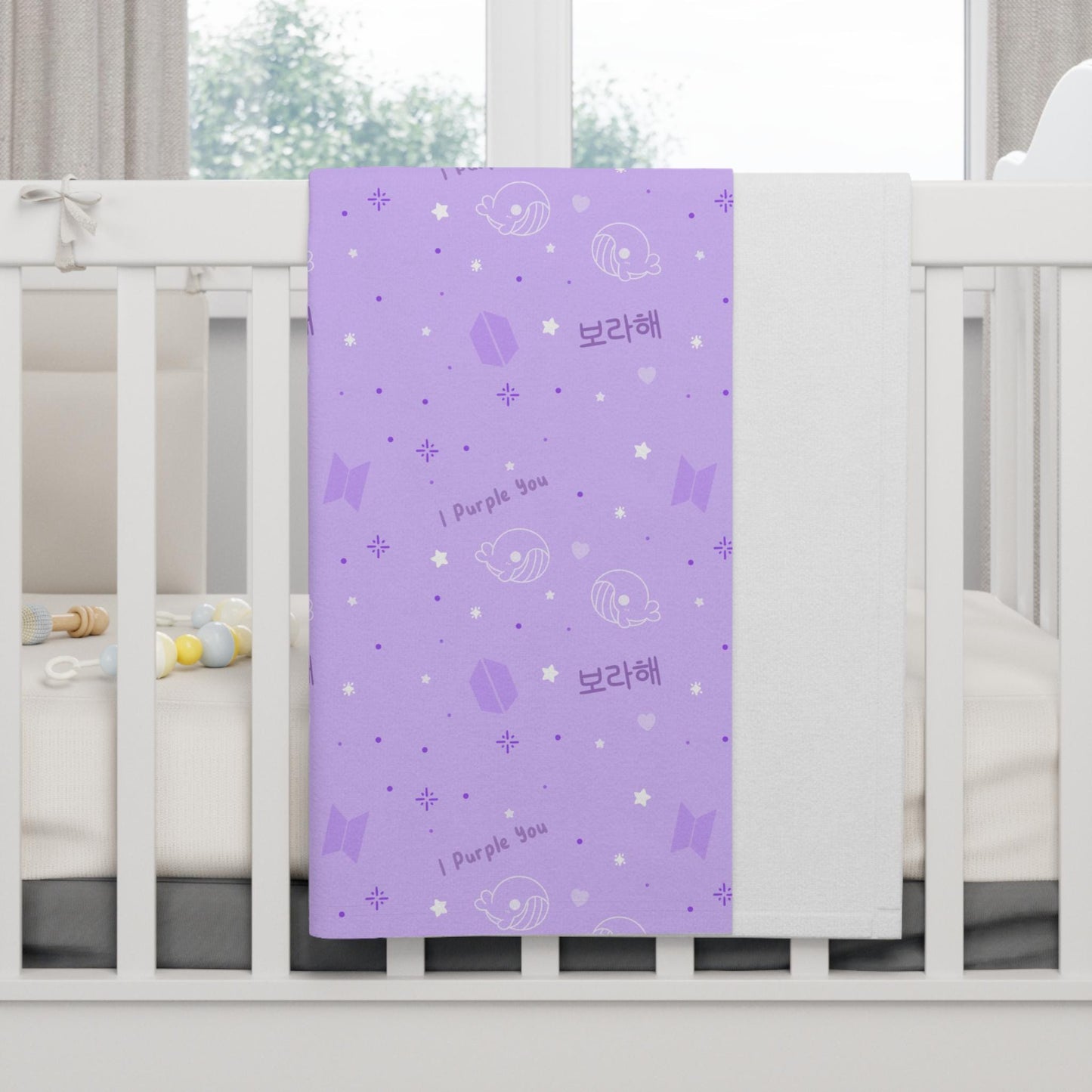 BTS Inspired Purple You Baby Blanket, Kids Bedding