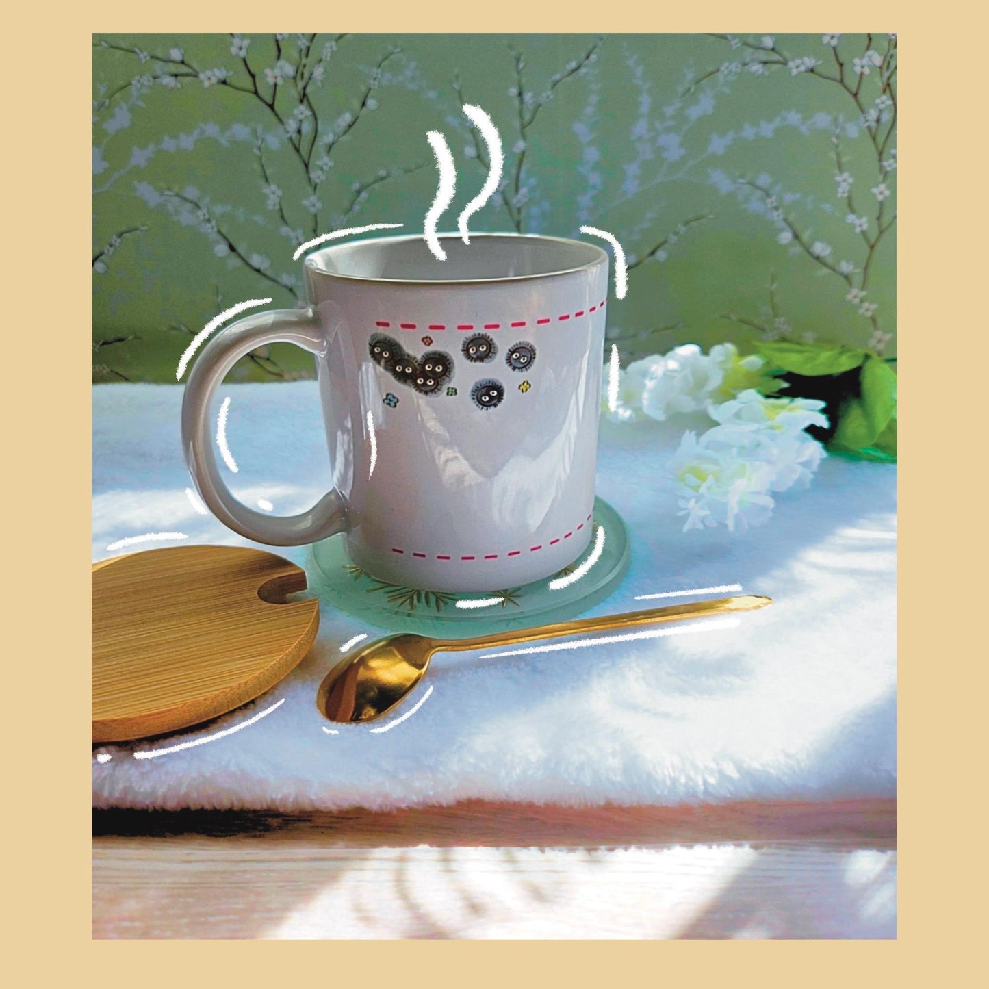 Ghibli Inspired Mug w/Bamboo