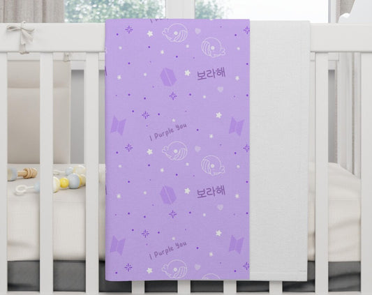 BTS Inspired Purple You Baby Blanket, Kids Bedding