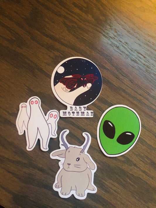 Cryptid sticker set