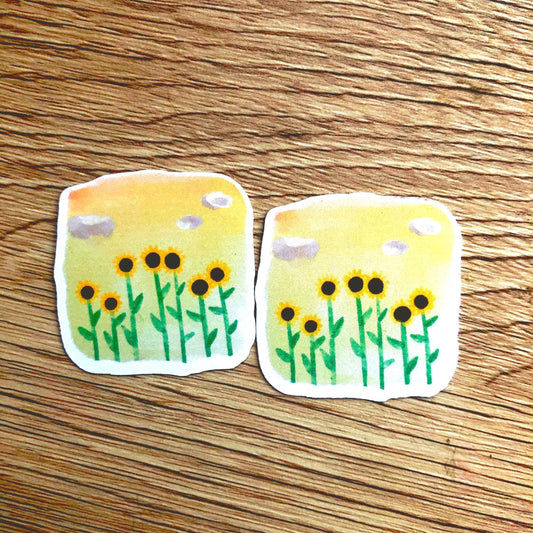 Sunflower sunset watercolor sticker