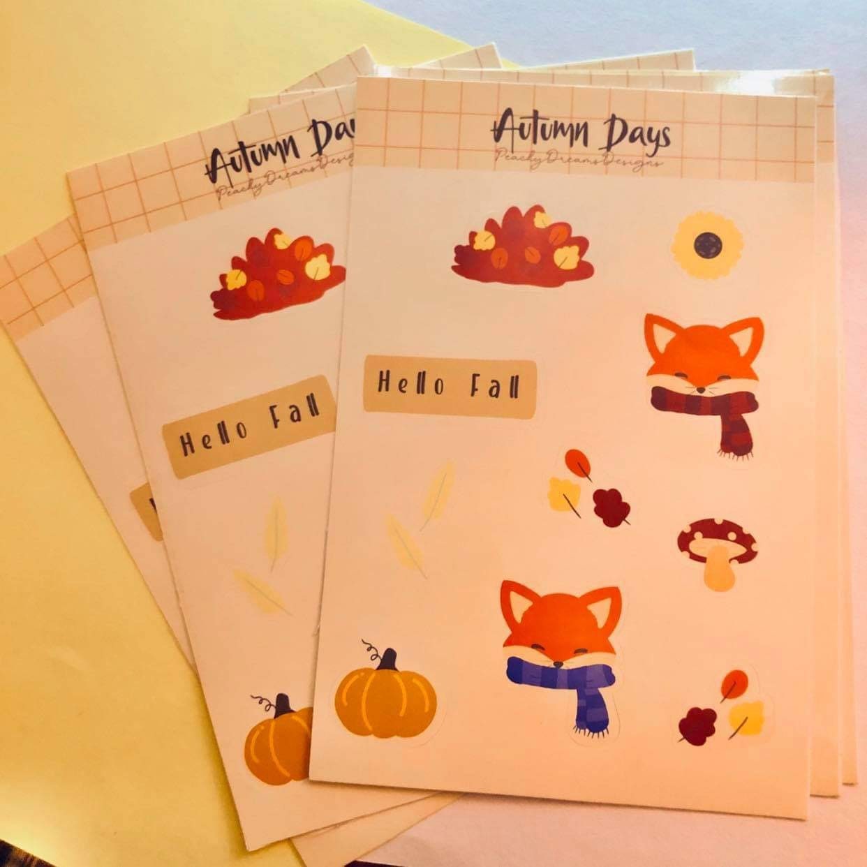Autumn days fox sticker sheet