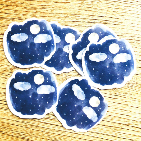 Night sky watercolor stickers