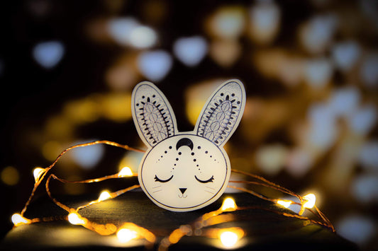 Patterned Moon Rabbit sticker