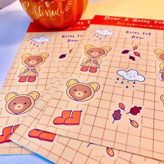 Bear & Rainy Fall Days sticker sheets