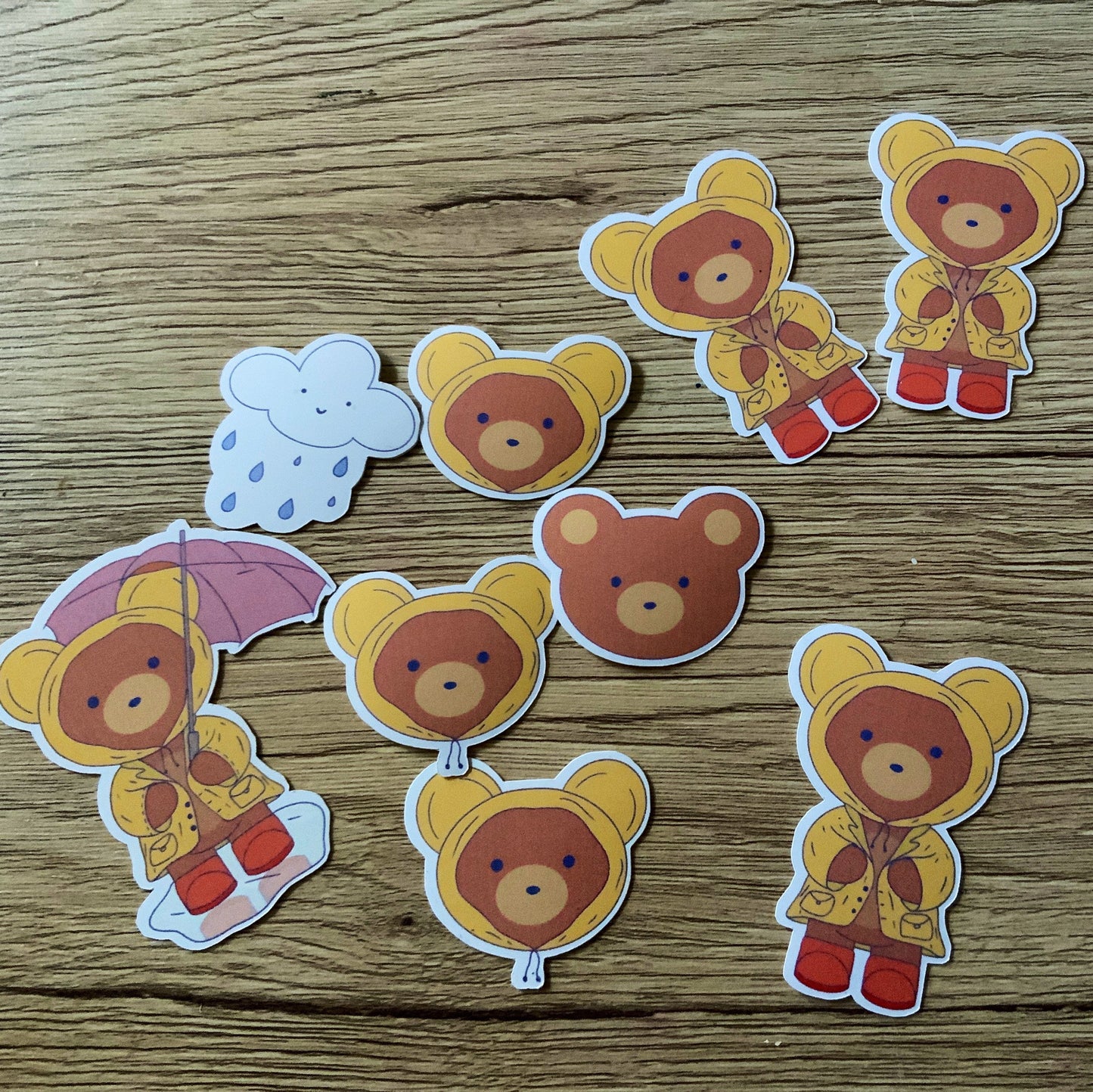 Bear and Fall Days single sticker set