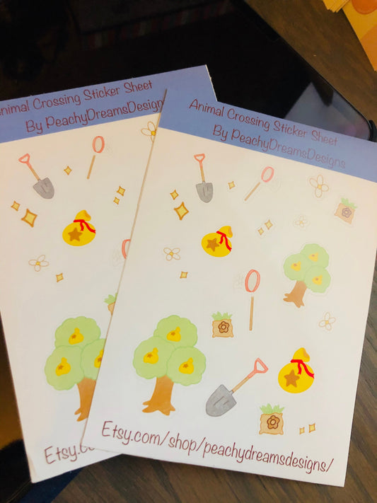Animal crossing sticker sheet bells