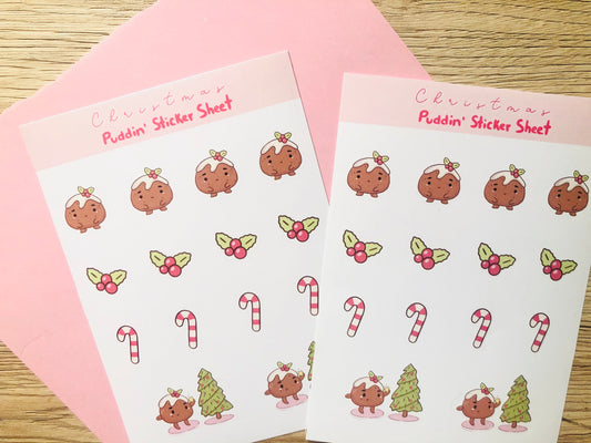 Christmas Puddin’ planner stickers