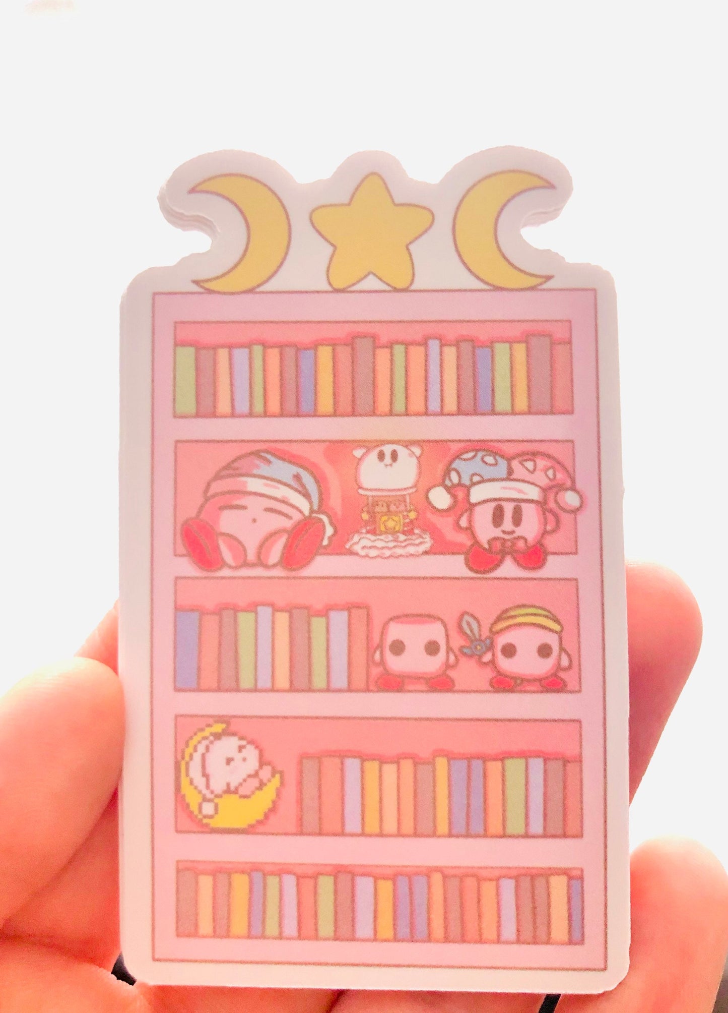 Kawaii Pink Blob Decorated Bookshelf Sticker