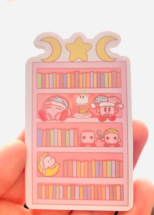 Kawaii Pink Blob Decorated Bookshelf Sticker