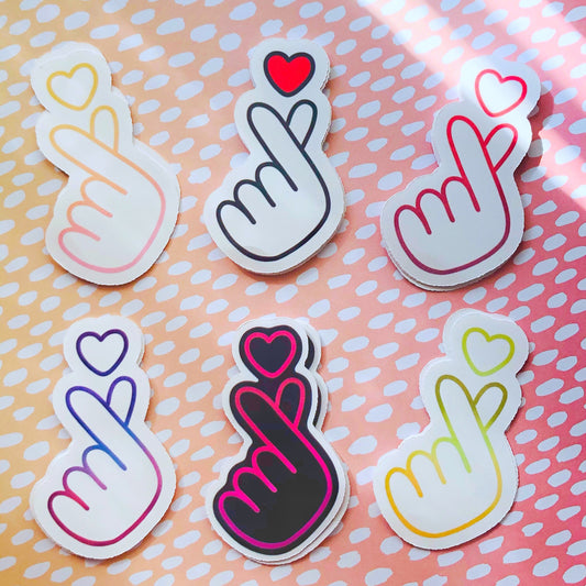 K Pop Finger Heart Sticker