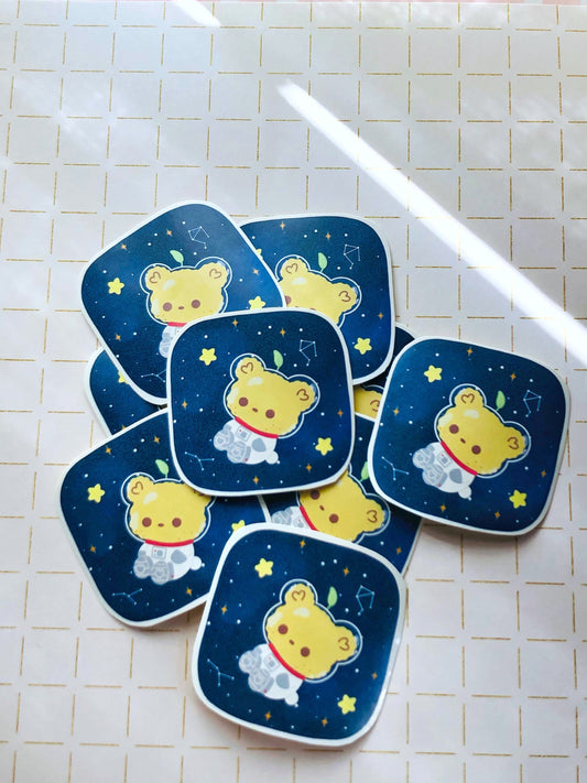Lemon Bear In Space Sticker