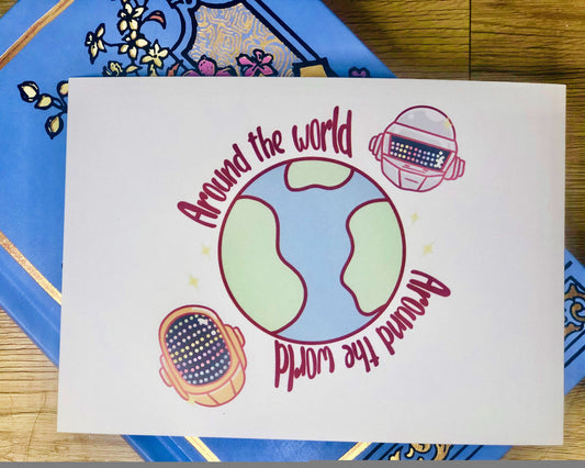 Daft Punk Around the World Art Print, Matte Paper