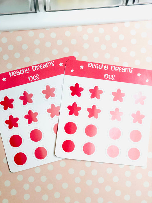 Cherry Blossom Ombré Bullet Journal Sticker Sheet