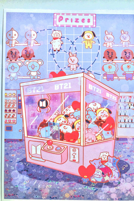 K-pop Group Character Arcade Print