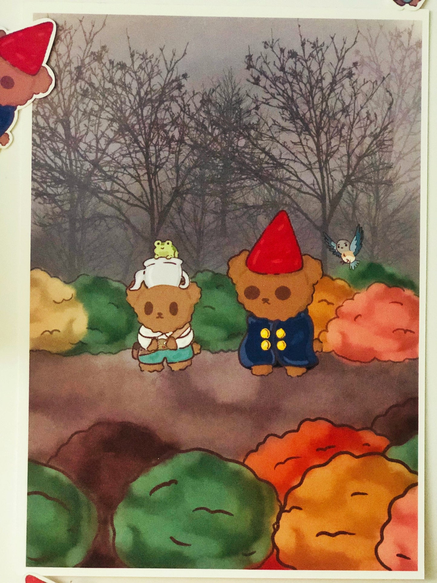 Over the Garden Wall Art Print, Halloween, Kawaii, Bears