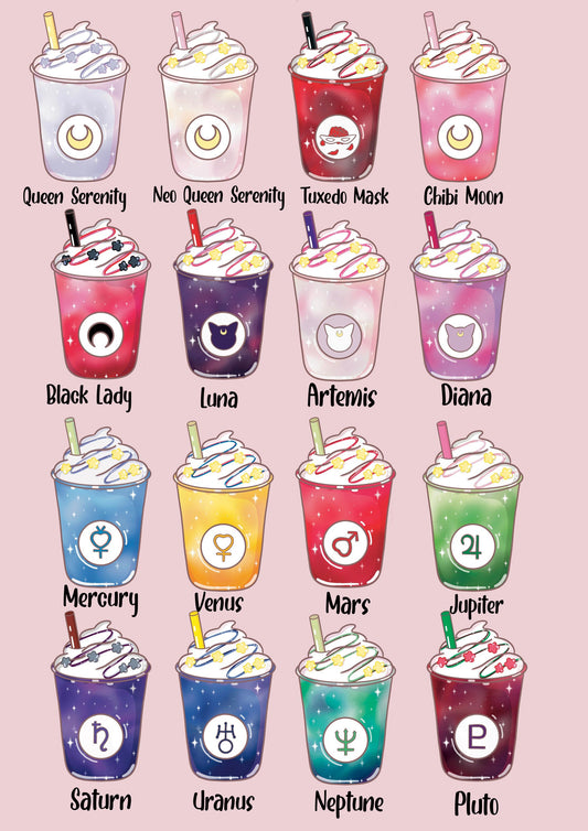 Magical Girls Sailor Acrylic Charms 2.5” Double sided | Broken Glass Holo