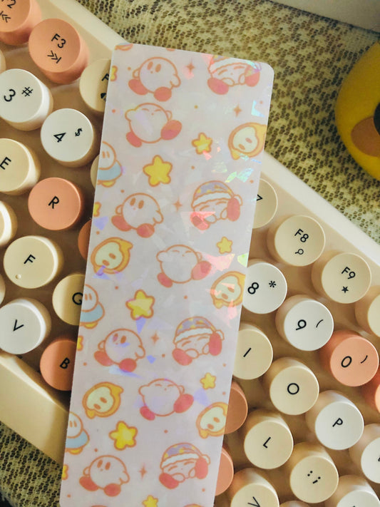 Cute Kirby Bookmarks- Laminated Bookmark-Gaming Bookmarks-Poyo