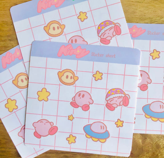 Cute Kirby Sticker Sheets | Gamer Stickers | Kawaii
