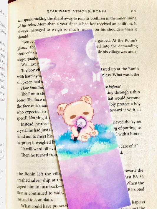 K-pop Bear Bookmark | Books | 2 x 6 Bookmark | Gift | Reading | Purple You